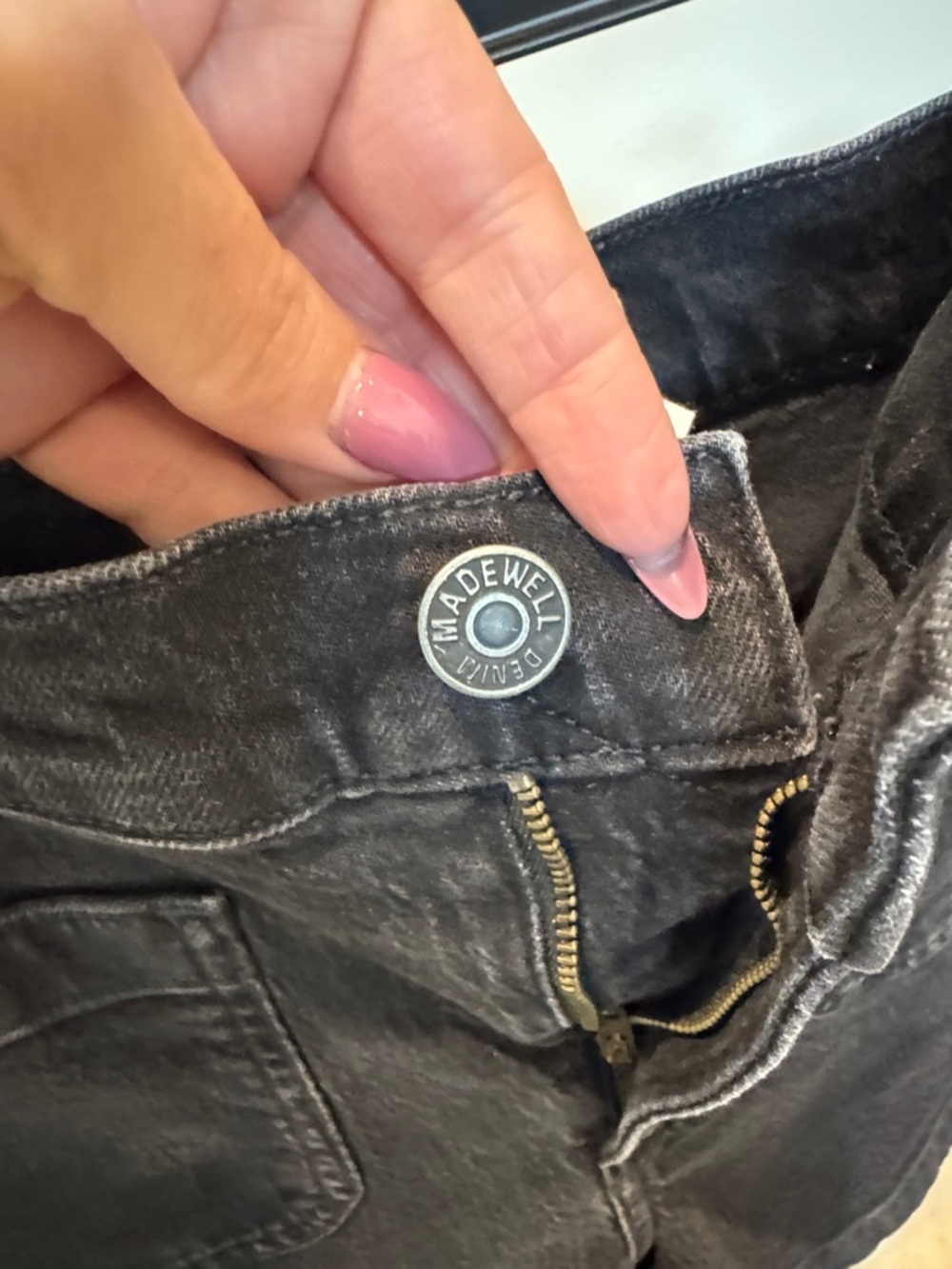 Madewell Black Denim Patch-Pocket Shorts - Picture 5 of 5
